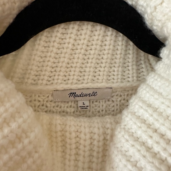 Madewell Checkered Turtleneck Sweater Antique Cream - Picture 5 of 8